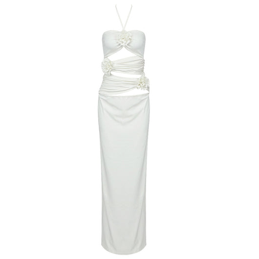 Vestido Largo Bandage con Recortes Florales - Image 9