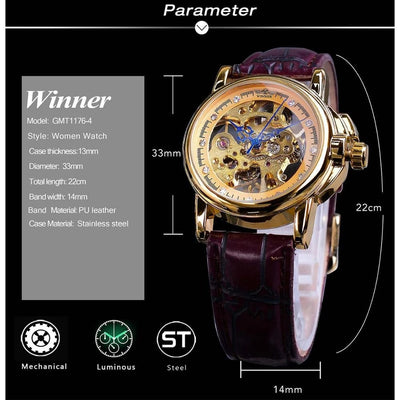 Reloj Mecánico Automático para Mujer Retro con Diamantes Calados - Image 13