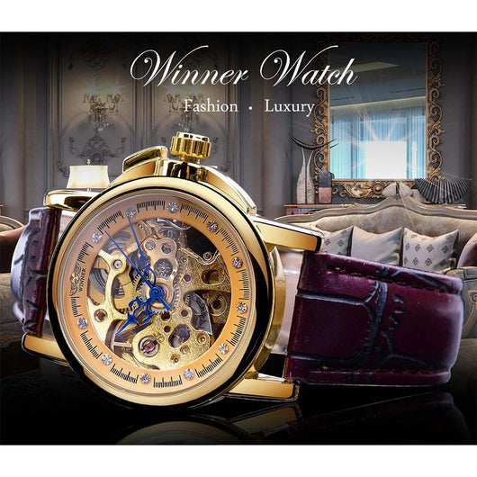 Reloj Mecánico Automático para Mujer Retro con Diamantes Calados - Image 18