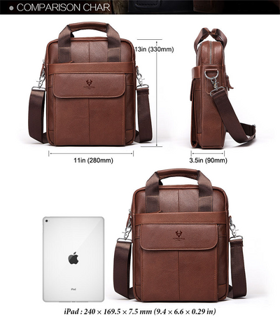 Bolsa Mensajero Ejecutiva Hummer en Cuero Genuino para Hombre - Image 18