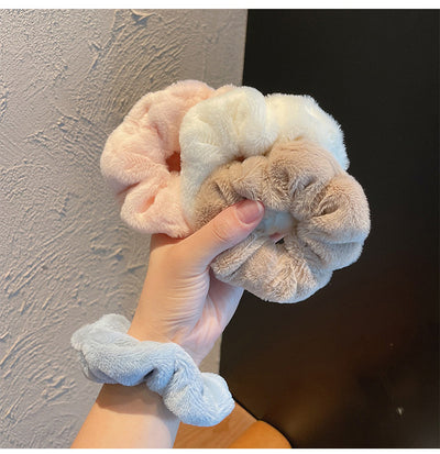 Coletero de Felpa Esponjoso Estilo Macaron - Lazo para el Cabello - Image 18