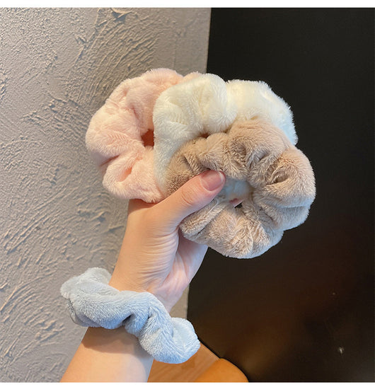 Coletero de Felpa Esponjoso Estilo Macaron - Lazo para el Cabello - Image 18