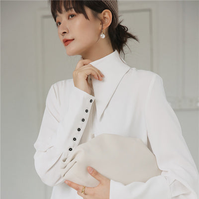 Blusa Suelta de Cuello Puntiagudo y Mangas Farol para Mujer - Image 13