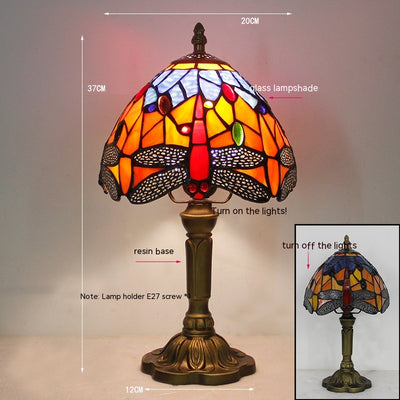 Lámpara de Mesa Libélula Tiffany con Piedra - Retro para Dormitorio y Sala - Image 18