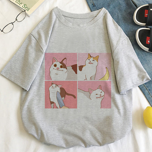 Playera para Mujer con Patrón Kawaii de Gatos - Image 15