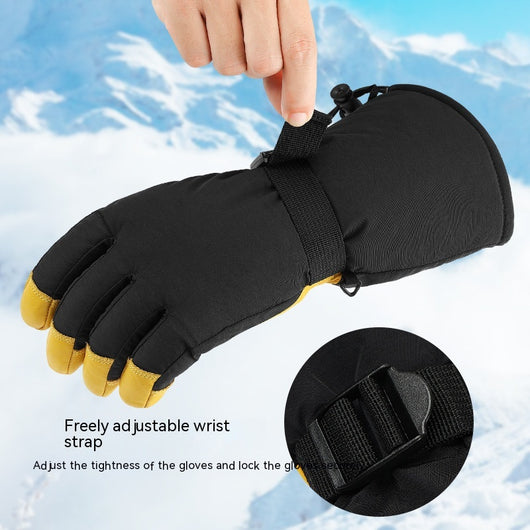 Guantes Largos de Cuero Forrados en Lana Polar - Resistentes al Frío - Image 14