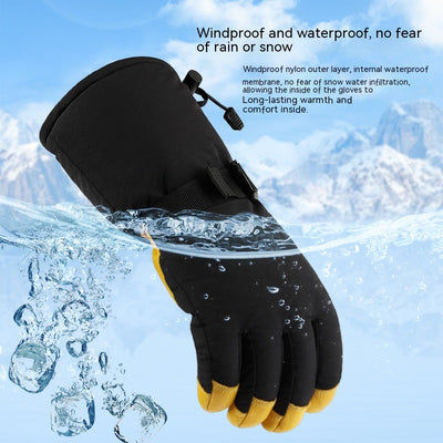 Guantes Largos de Cuero Forrados en Lana Polar - Resistentes al Frío - Image 21