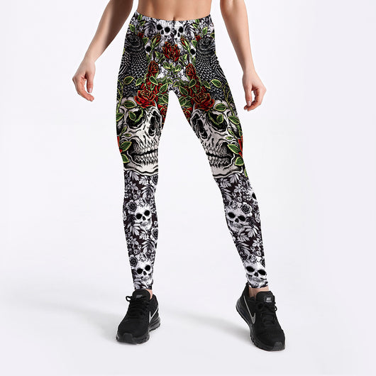 Leggings Deportivos Calaveras Rosas - Yoga y Fitness - Image 3