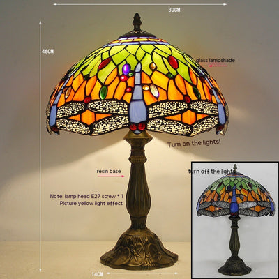 Lámpara de Mesa Libélula Tiffany con Piedra - Retro para Dormitorio y Sala - Image 37