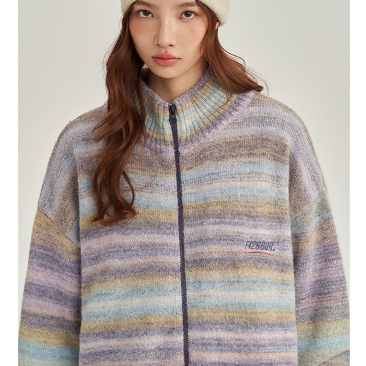 Cardigan Tejido con Rayas Degradadas en Colores - Image 11
