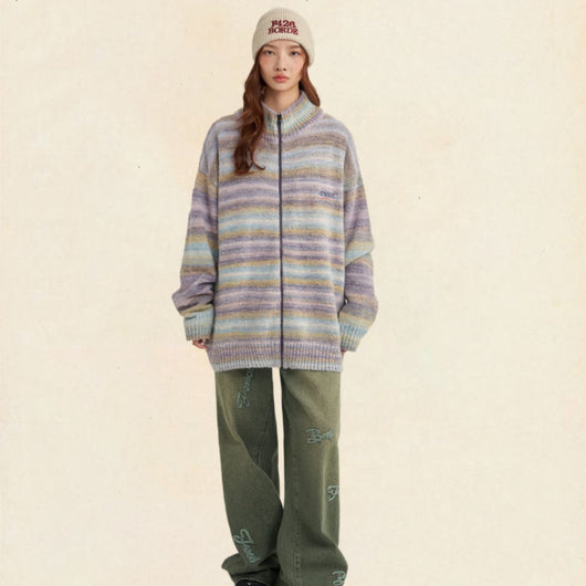 Cardigan Tejido con Rayas Degradadas en Colores - Image 13