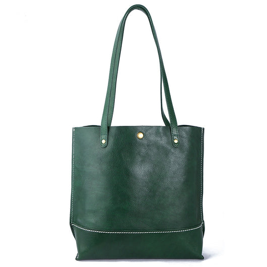 Bolso de Cuero Genuino para Mujer - Bolsa de Hombro Casual Coreana Gran Capacidad - Image 14