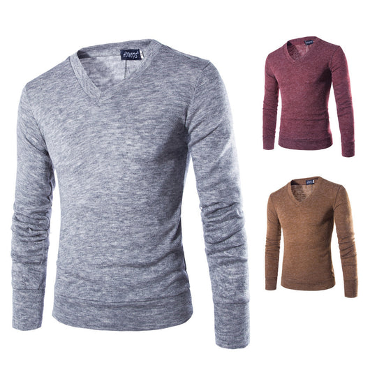 Suéter V-Neck de Felpa de Conejo para Hombre - Diseño Liso Tendencia - Image 14