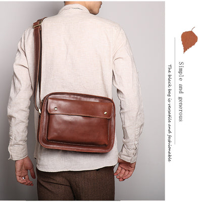 Bolso de Cuero Genuino para Hombre - Bandolera Casual de Piel de Vaca - Image 7