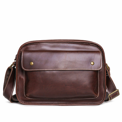 Bolso de Cuero Genuino para Hombre - Bandolera Casual de Piel de Vaca - Image 9