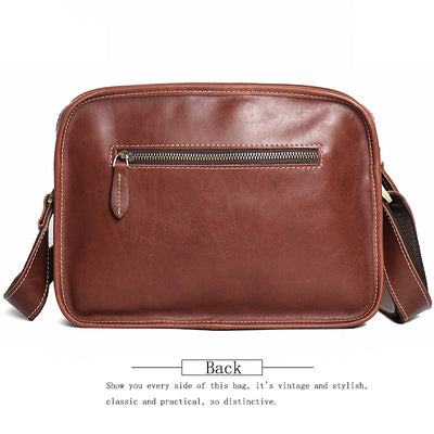 Bolso de Cuero Genuino para Hombre - Bandolera Casual de Piel de Vaca - Image 11