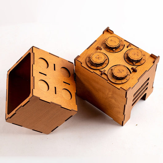 Caja de Seguridad de Madera con Puzzle Desencriptador - Juego de Construcción Educativo - Image 7