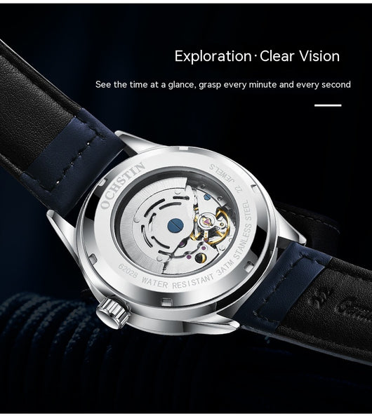 Reloj Automático de Hombre con Correa de Cuero, Resistente al Agua y Esfera Luminosa - Image 15