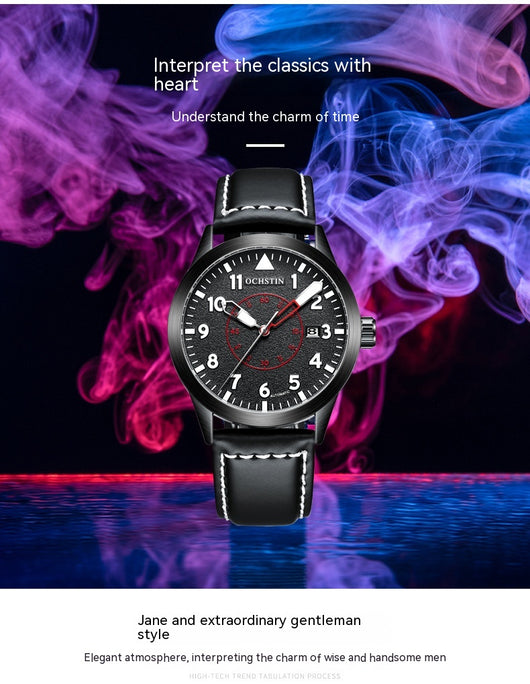 Reloj Automático de Hombre con Correa de Cuero, Resistente al Agua y Esfera Luminosa - Image 16