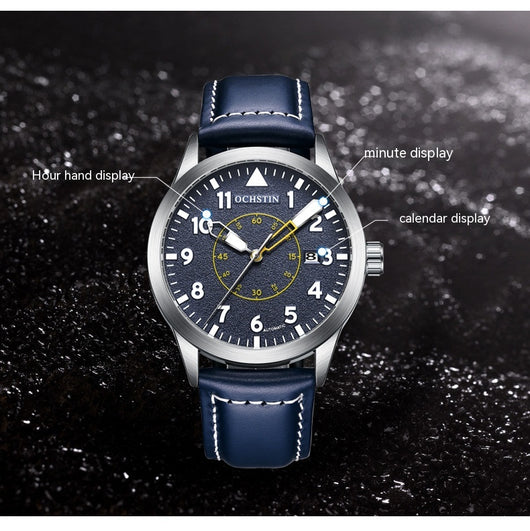 Reloj Automático de Hombre con Correa de Cuero, Resistente al Agua y Esfera Luminosa - Image 17