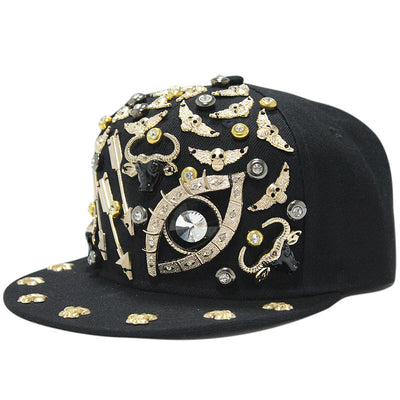 Gorra Harajuku Estilo Europeo Americano con Calavera y Remaches Cruzados - Image 29