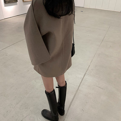 Abrigo de Lana con Diseño de Bufanda Integrada para Mujer - Image 7