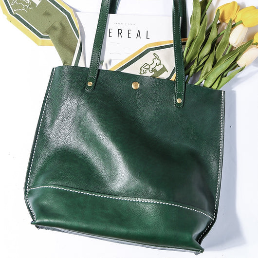 Bolso de Cuero Genuino para Mujer - Bolsa de Hombro Casual Coreana Gran Capacidad - Image 18