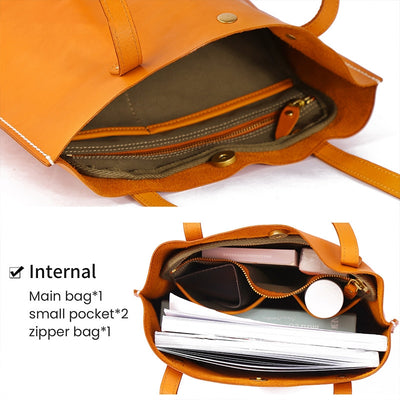 Bolso de Cuero Genuino para Mujer - Bolsa de Hombro Casual Coreana Gran Capacidad - Image 19