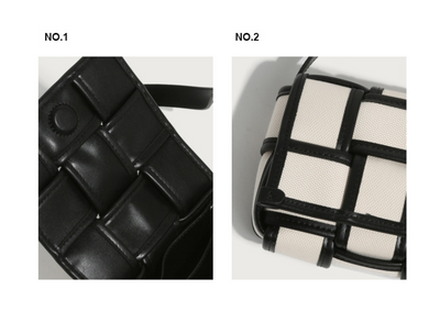 Bolsa de Lona Blanca y Negra con Contraste Elegante - Image 11