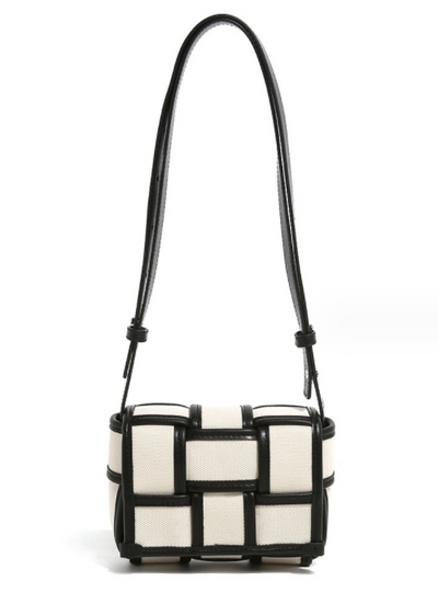 Bolsa de Lona Blanca y Negra con Contraste Elegante - Image 13