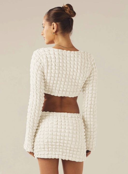 Conjunto Sexy de Dos Piezas con Manga Larga y Diseño Cuadros Torcidos - Image 13