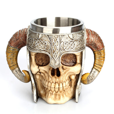 Vaso Calavera Caballero con Garra - Acero Inoxidable Resina - Image 6