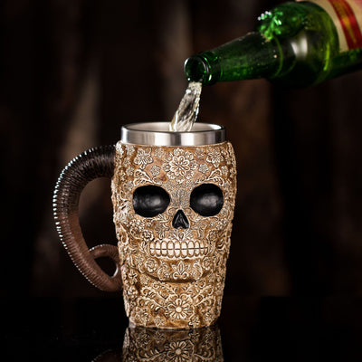 Vaso Calavera Caballero con Garra - Acero Inoxidable Resina - Image 9