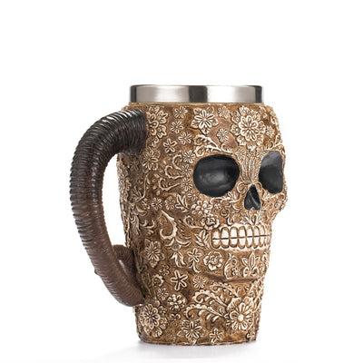 Vaso Calavera Caballero con Garra - Acero Inoxidable Resina - Image 10