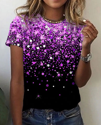 Playera Gráfica de Gato 3D en Azul Marino y Rojo para Mujer - Image 17