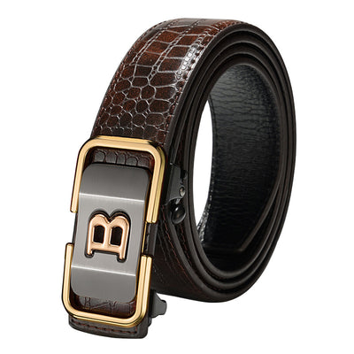 Cinturón de Cuero Genuino con Hebilla Automática para Hombre - Image 11