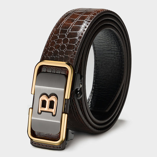Cinturón de Cuero Genuino con Hebilla Automática para Hombre - Image 12