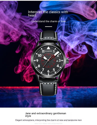 Reloj Automático de Hombre con Correa de Cuero, Resistente al Agua y Esfera Luminosa - Image 33
