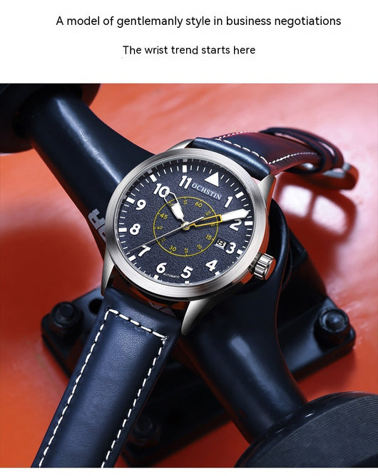 Reloj Automático de Hombre con Correa de Cuero, Resistente al Agua y Esfera Luminosa - Image 38