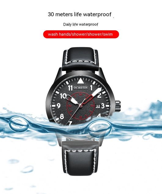 Reloj Automático de Hombre con Correa de Cuero, Resistente al Agua y Esfera Luminosa - Image 39