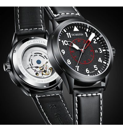Reloj Automático de Hombre con Correa de Cuero, Resistente al Agua y Esfera Luminosa - Image 42