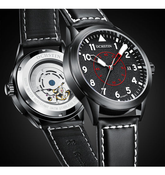 Reloj Automático de Hombre con Correa de Cuero, Resistente al Agua y Esfera Luminosa - Image 42