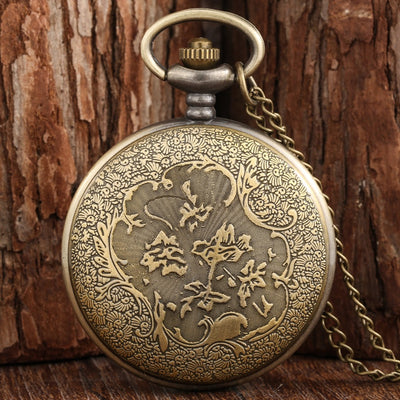 Reloj de Bolsillo Retro Abatible con Patrón de Elefante y Movimiento de Cuarzo - Image 8