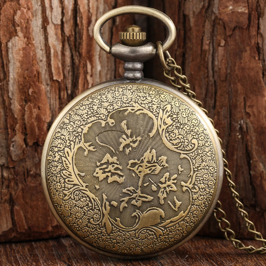 Reloj de Bolsillo Retro Abatible con Patrón de Elefante y Movimiento de Cuarzo - Image 8
