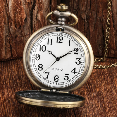 Reloj de Bolsillo Retro Abatible con Patrón de Elefante y Movimiento de Cuarzo - Image 9