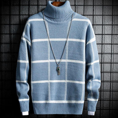 Suéter de Invierno para Niños Cuello Alto Estilo Coreano Tartán Cálido - Image 14