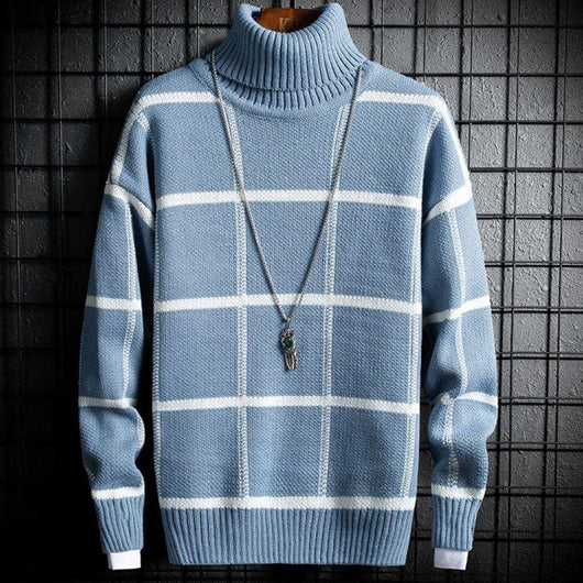 Suéter de Invierno para Niños Cuello Alto Estilo Coreano Tartán Cálido - Image 14