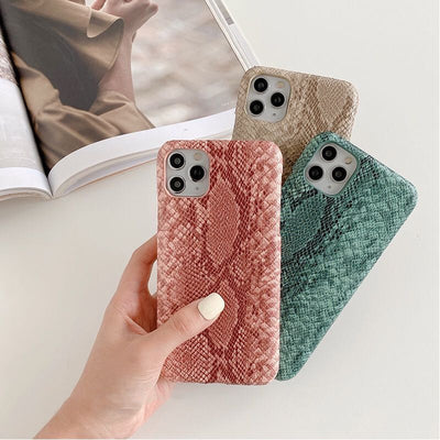 Funda para iPhone con patrón de piel de serpiente retro