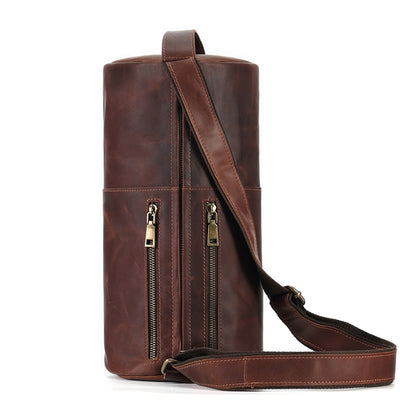 Bolso Bandolera Cuero Vintage Crazy Horse Estilo Minoritario - Image 8
