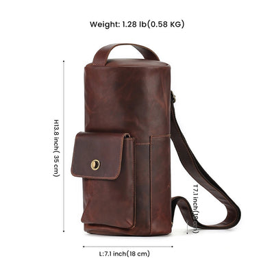 Bolso Bandolera Cuero Vintage Crazy Horse Estilo Minoritario - Image 13